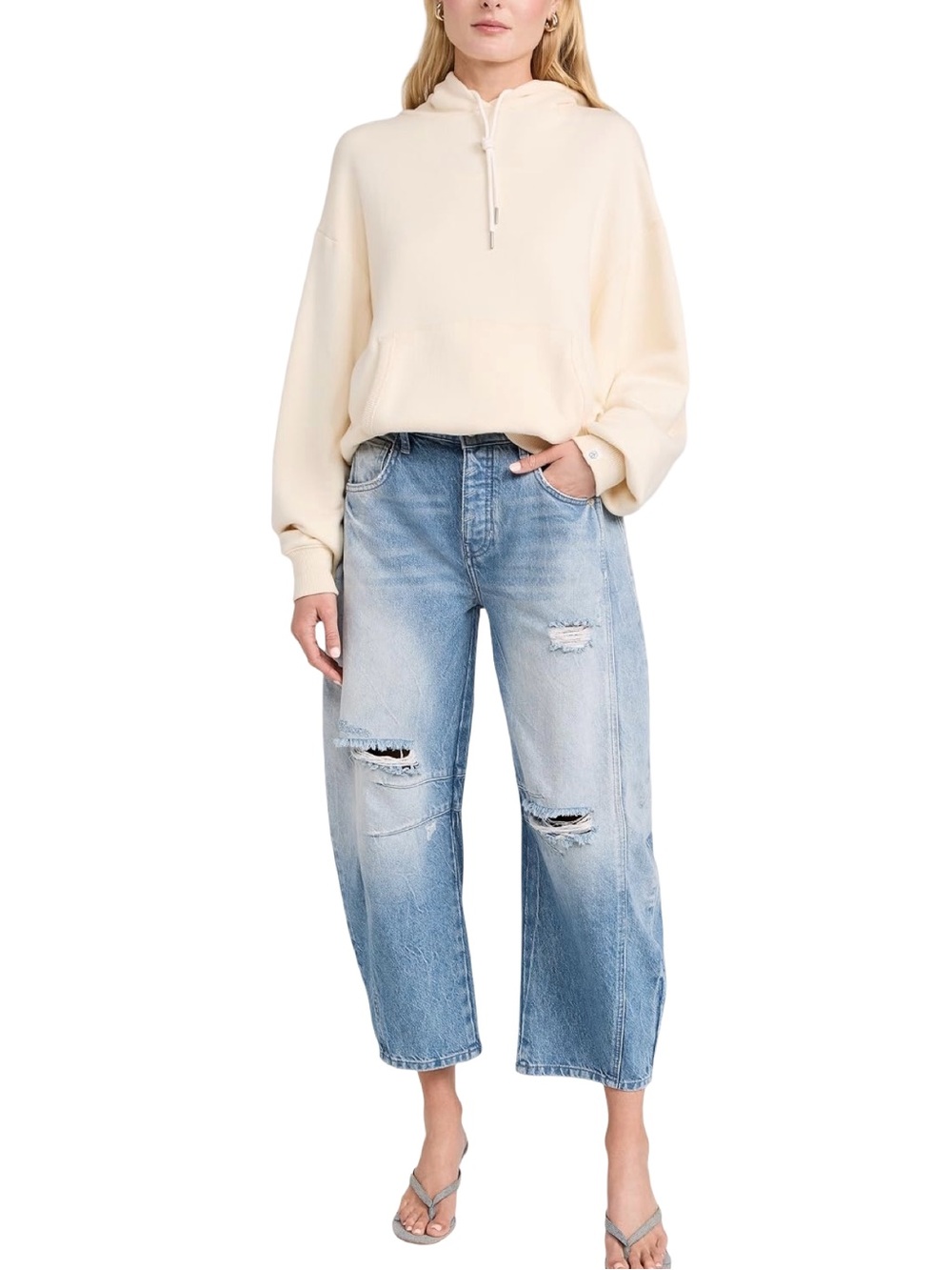 Free People Good Luck Mid-Rise Barrel Jeans